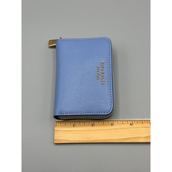 Kate Spade Morgan Kingfisher Saffiano Leather Zip Card Case Wallet K8920 *READ* - Picture 13 of 14
